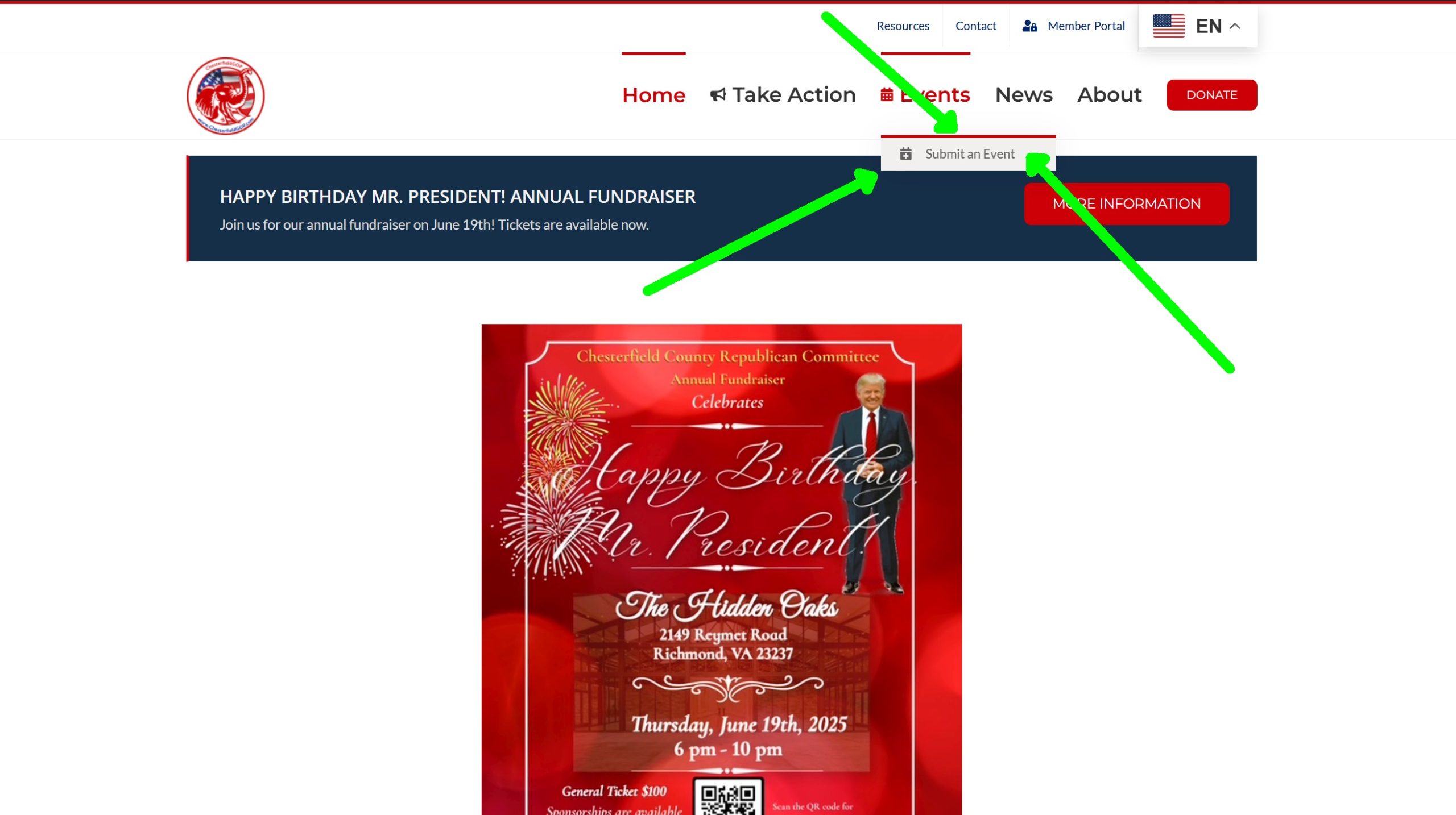 Submit Event Dropdown Submit event dropdown