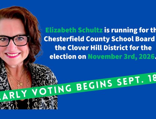 Elizabeth Schultz announces run for school board, Clover Hill district.