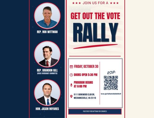 Get Out the Vote Rally with Rob Wittman, Brandon Gill and Jason Miyares, Friday Oct 30